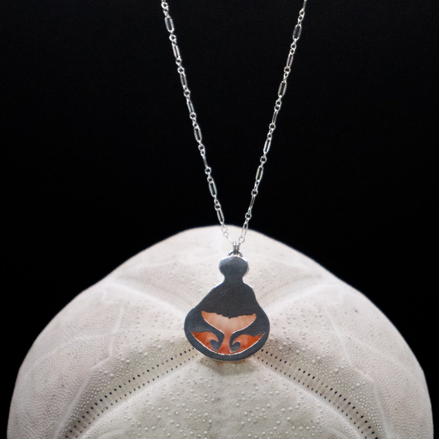 Sunrise and Pink Opal Pendant Necklace | Sterling Silver