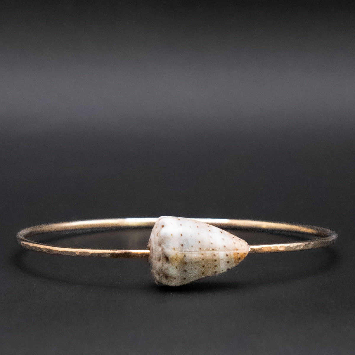 Hawaiian Abbreviated cone shell bangle handcrafted in 14k gold-filled wire