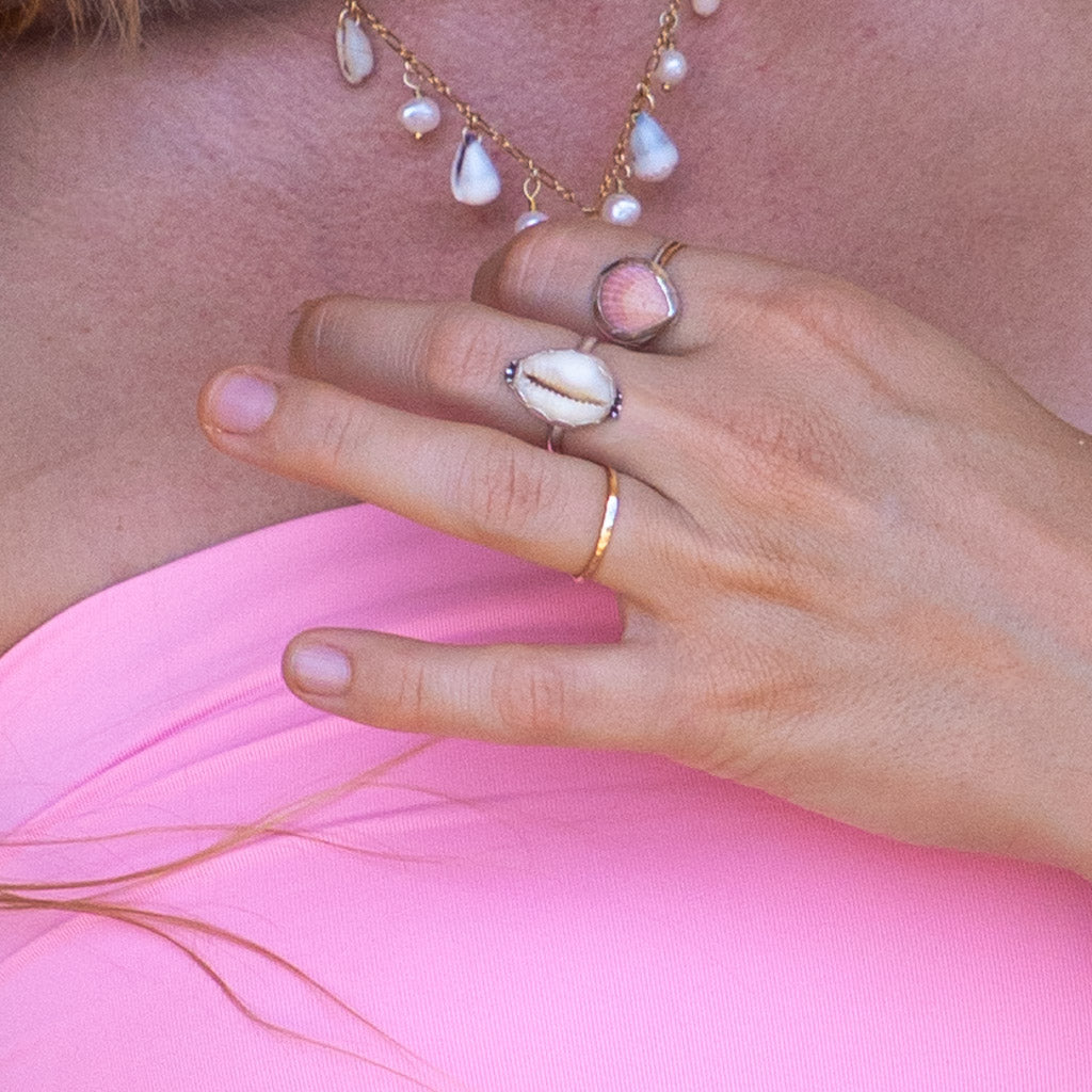 Cowrie Shell Ring | Sterling Silver | Size 8