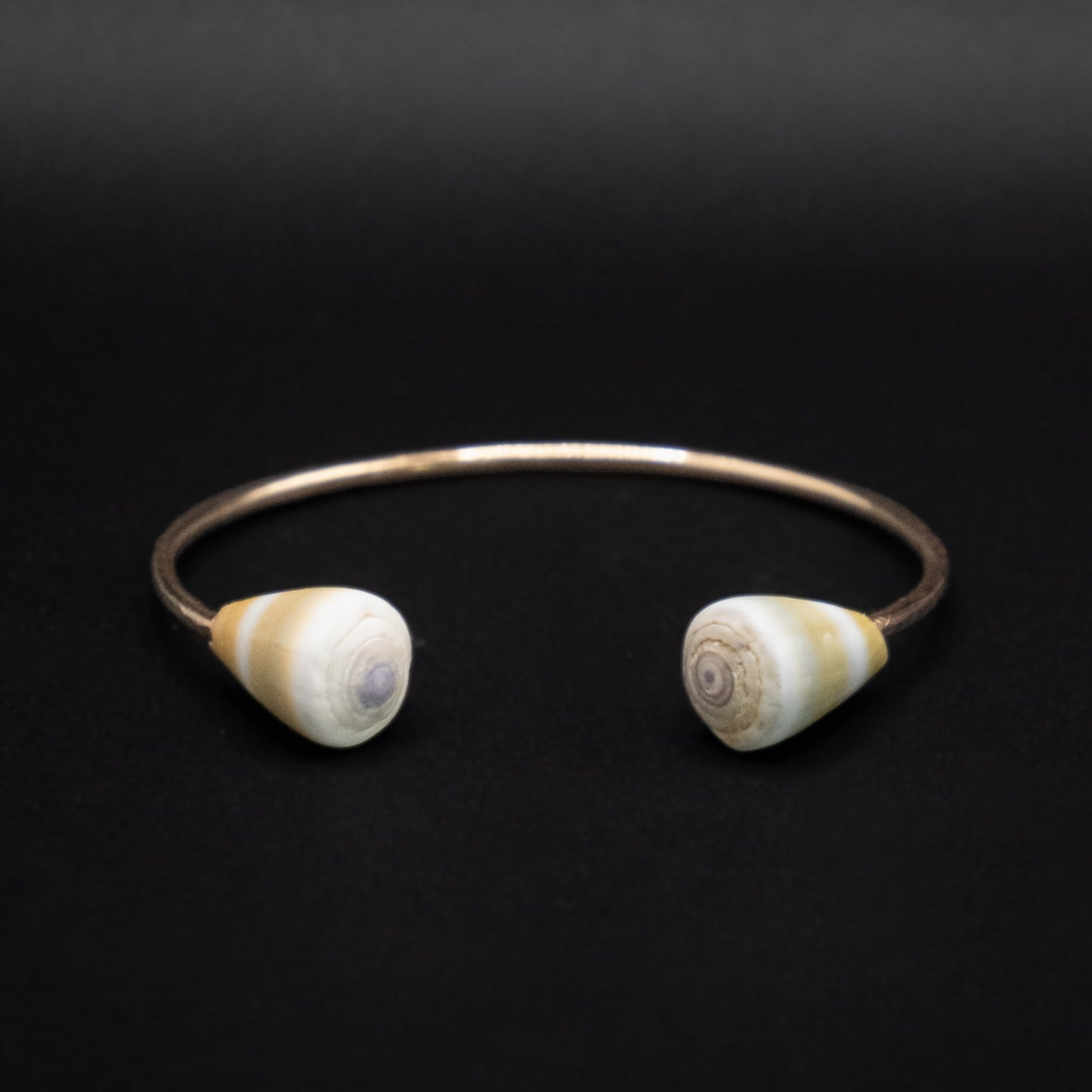 Double Hawaiian Golden Yellow Cone Cuff | Hammered Gold Filled | Size Small
