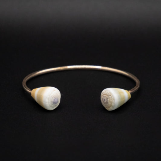 Double Hawaiian Golden Yellow Cone Cuff | Hammered Gold Filled | Size Small