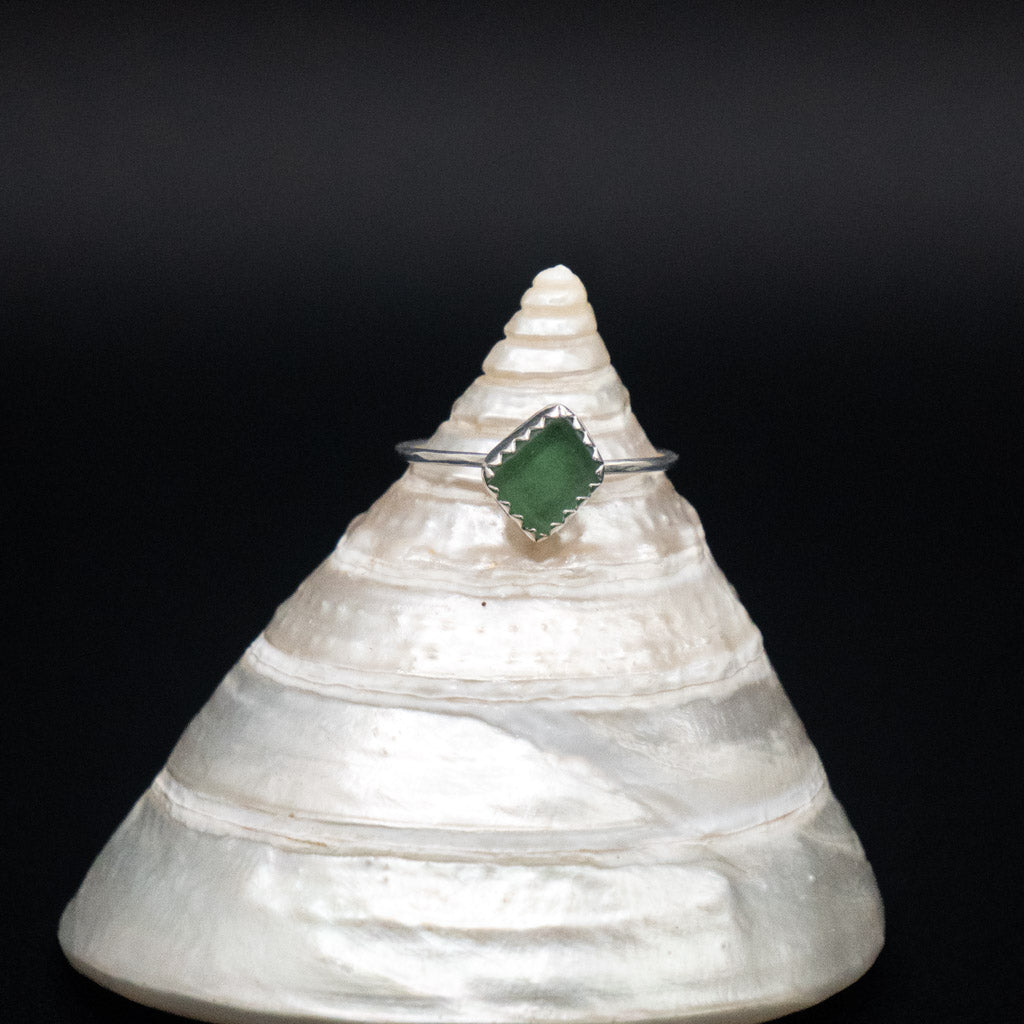 Sea Glass Ring | Sterling Silver | Size 7.5