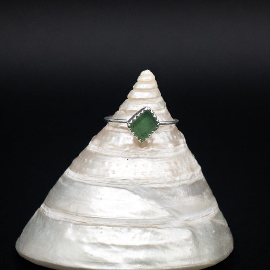 Sea Glass Ring | Sterling Silver | Size 7.5