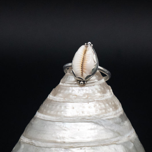 Cowrie Shell Ring | Sterling Silver | Size 8