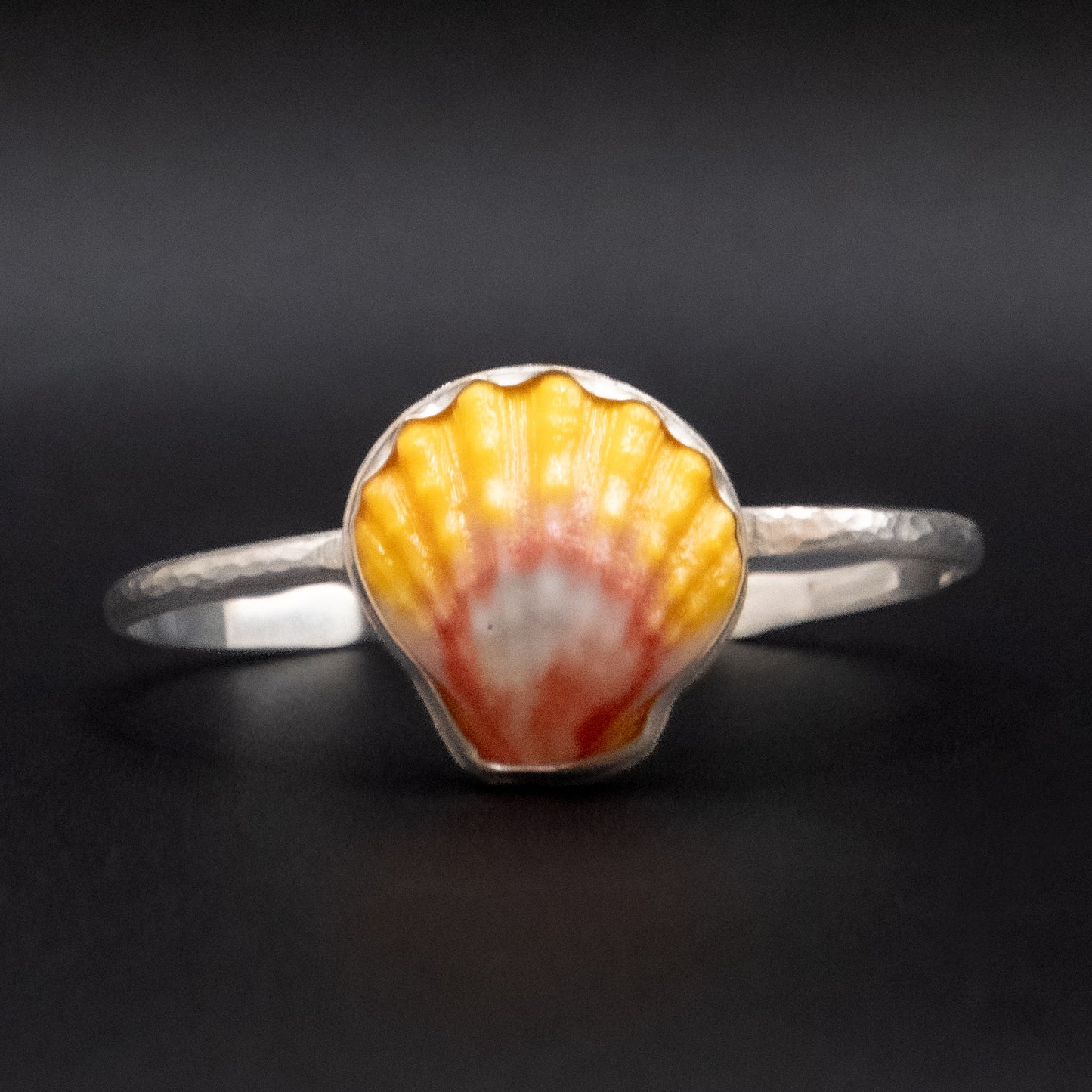 Sunrise Shell Cuff | Hammered Sterling Silver | Up to 6.5” Wrist