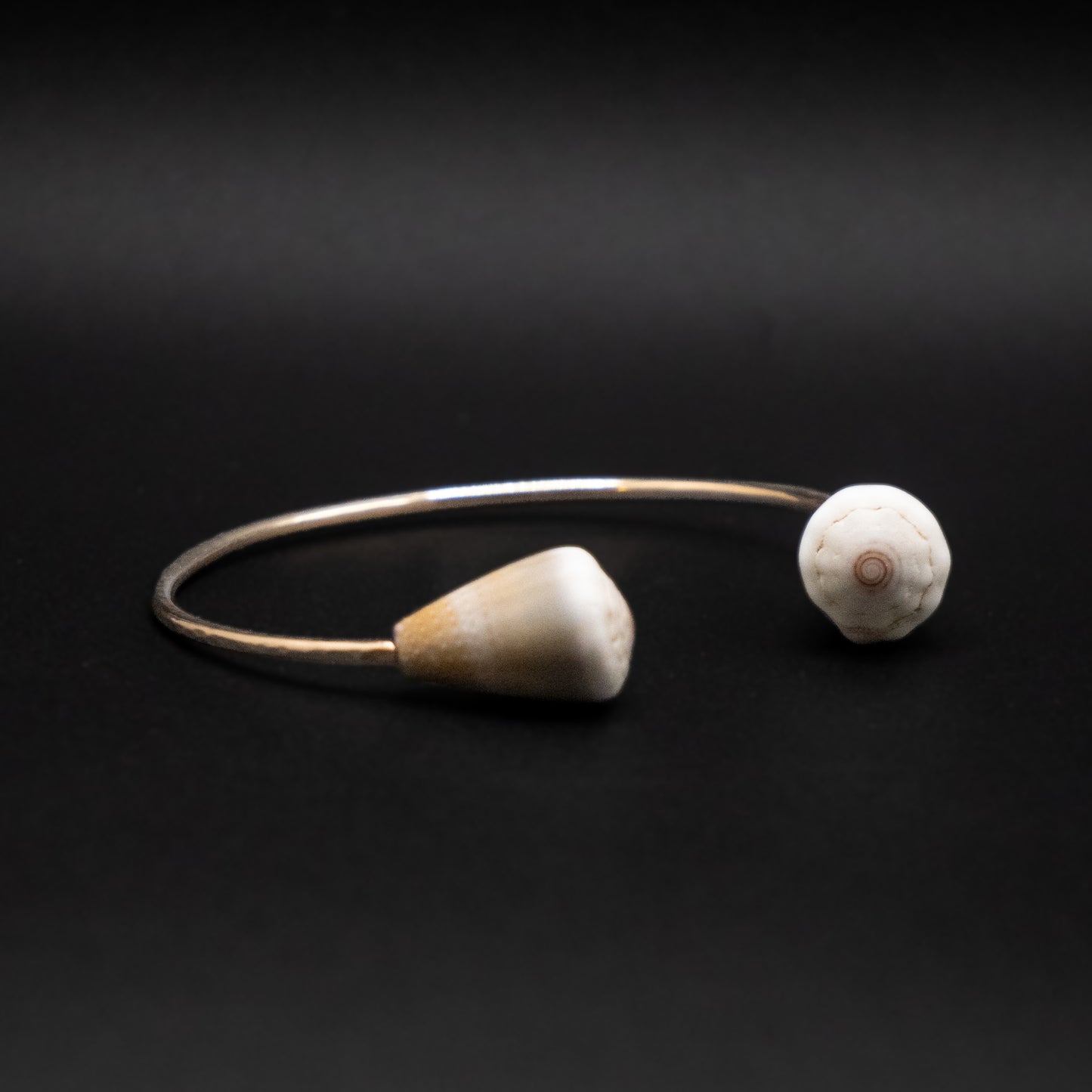 Double Hawaiian Olive Green Cone Cuff | Hammered Gold Filled | Up to 7.25” Wrist