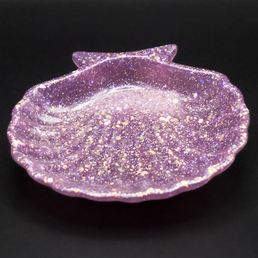 Resin Scallop Shell Trinket Tray | Coastal Jewelry Dish