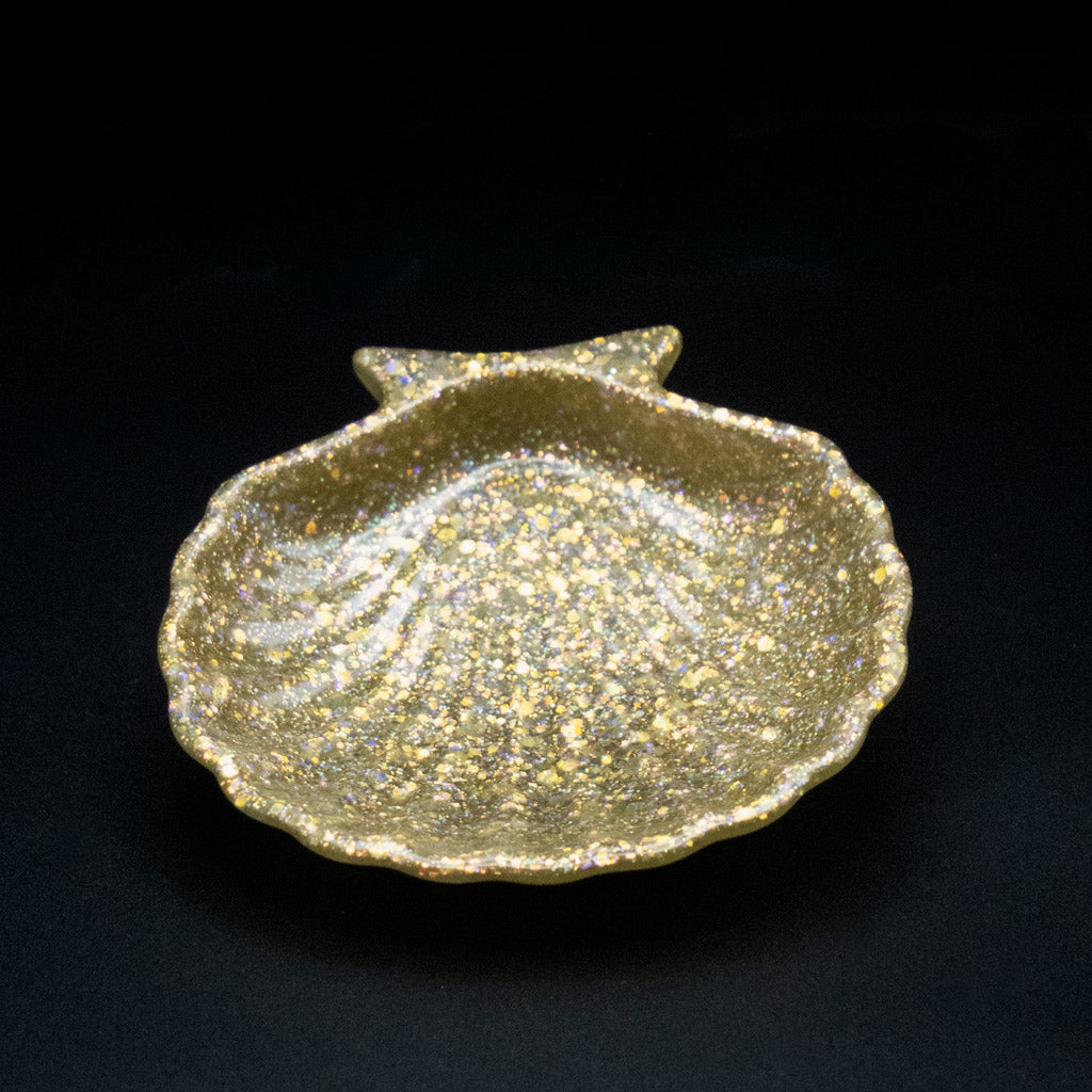 Resin Scallop Shell Trinket Tray | Coastal Jewelry Dish