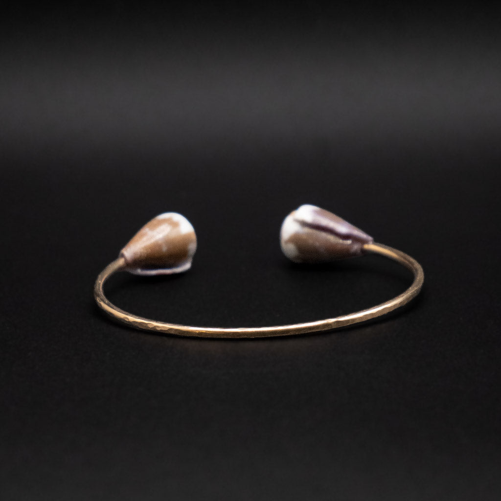 Double Hawaiian Rat Cone Cuff | Hammered Gold Filled | Size Medium